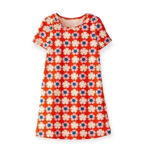 Hanna Andersson NWT Retro Red Print Drop Needle Rib Dress. Size 8